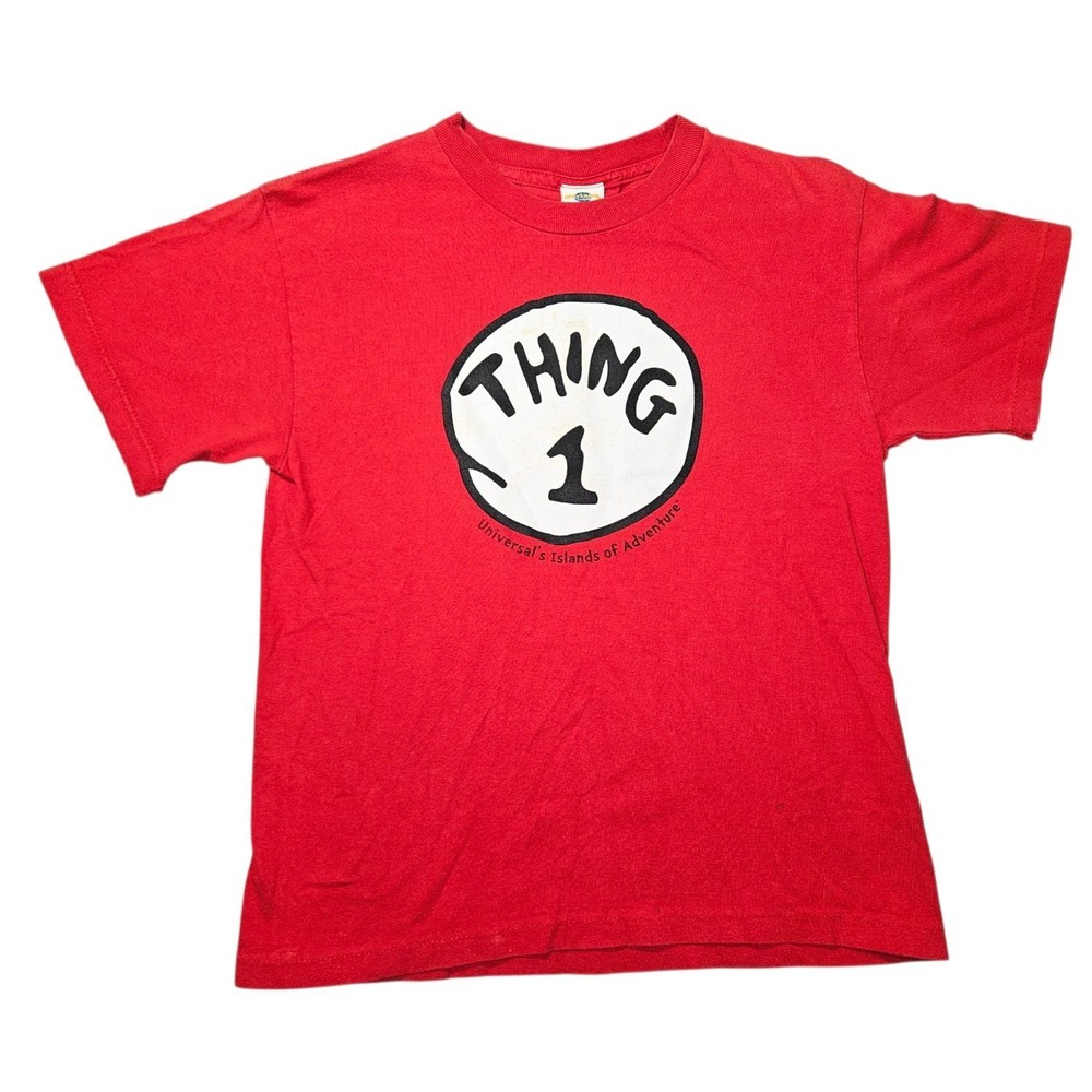 Vintage Universal Studios Islands Of Adventure Thing 1 Shirt Kids Red Dr Seuss